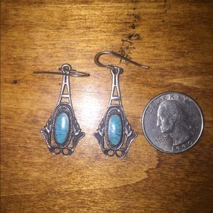 Sterling Silver Turquoise Earrings 925 stamped